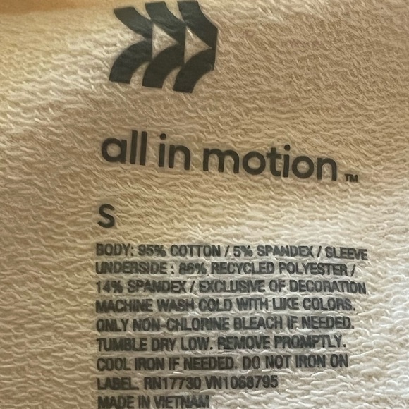 All in Motion Beige French Terry Modern Crewneck Sweatshirt Small - Picture 7 of 10